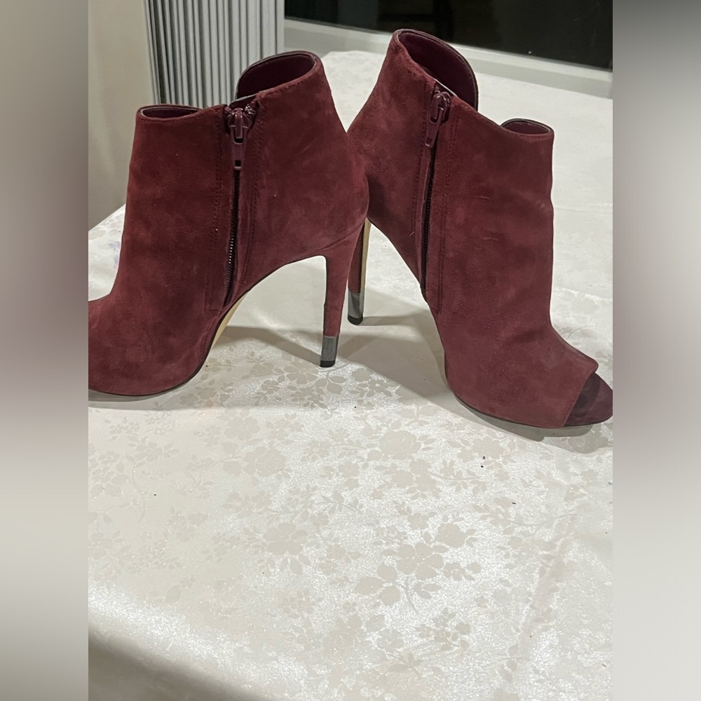 Suede heeled ankle boots